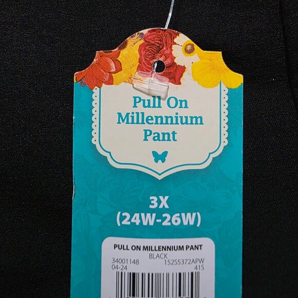 The Pioneer Woman Pull-On Millennium Pants Stretch Womens Plus 3X(24W-26W) Black - Picture 6 of 11